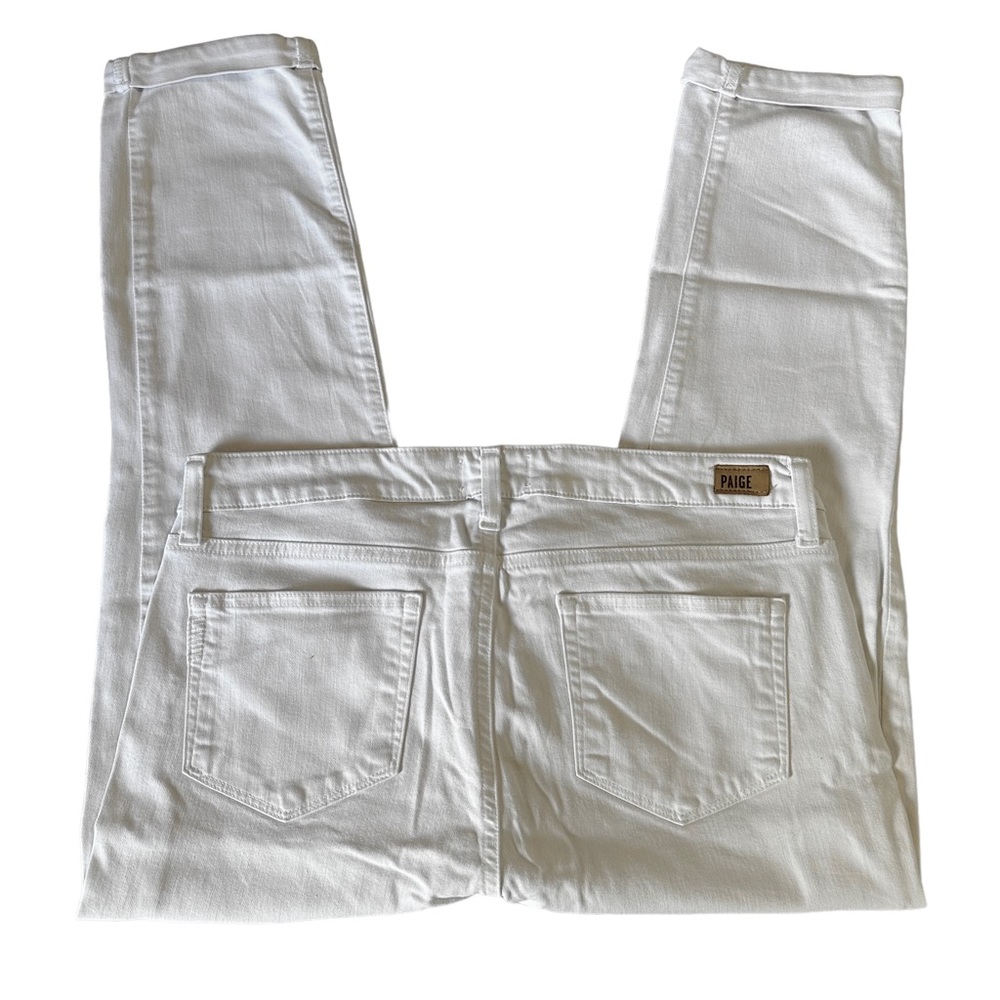 PAIGE Kylie Crop Jeans Women's Size 31 White Denim Cuffed Hem Low Rise 5-Pocket